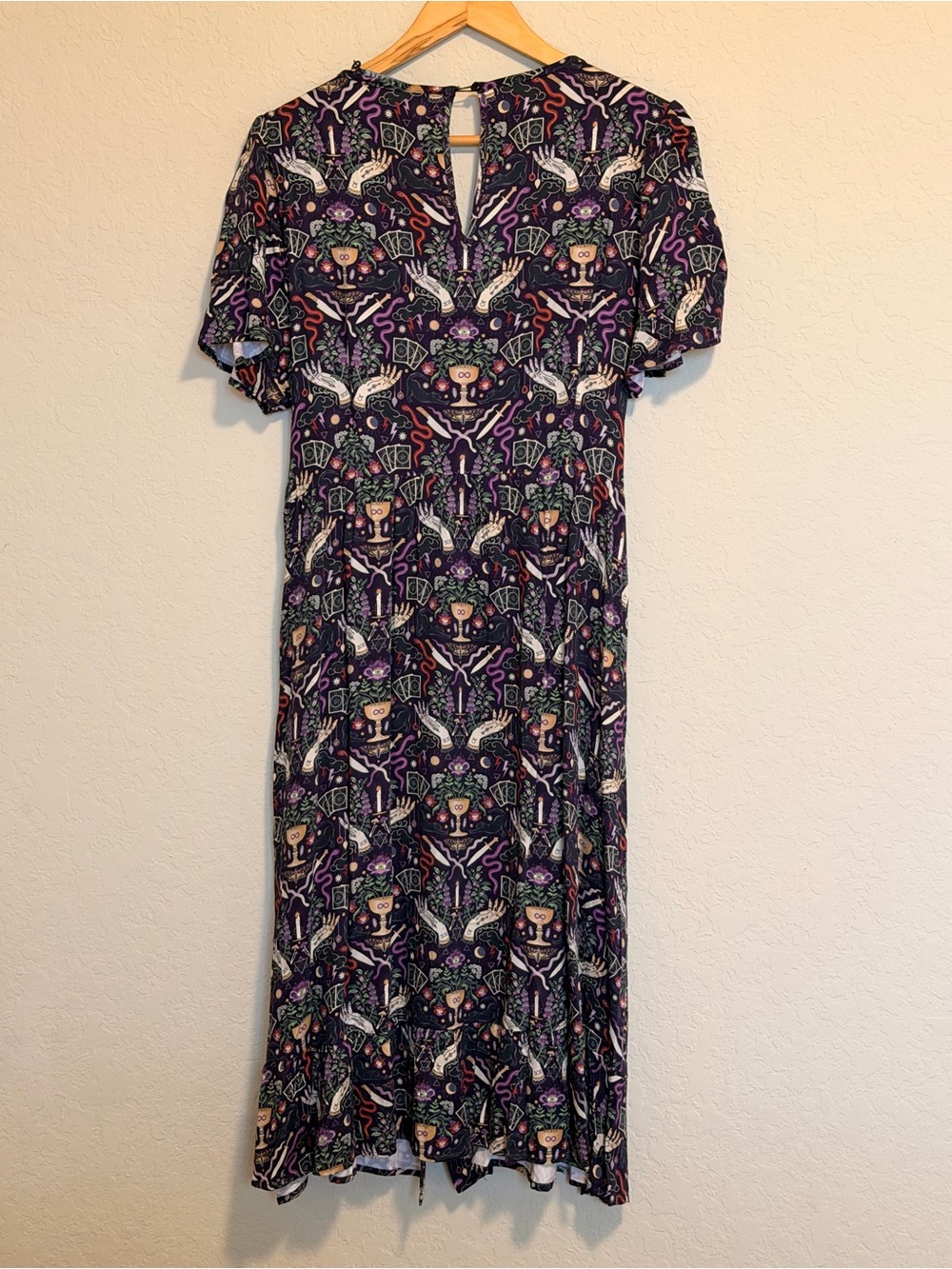 NWT Disturbia Modern Mystic Purple Halloween Spooky V-Neck Midi Dress - Picture 6 of 6